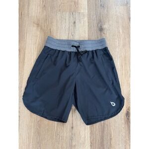 Baleaf Athletic Shorts Mens Small Black Gray Zipper Pockets Running Training 7in